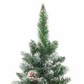 vidaXL Umelý chudý vianočný strom Zelená a biela 150 cm