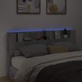 vidaXL Čelo postele so storage a LED Betónovo sivá Kompozitné drevo