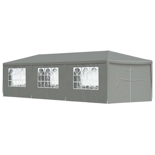 vidaXL Párty stan 900 x 300 x 255 cm Svetlosivá PE a oceľ