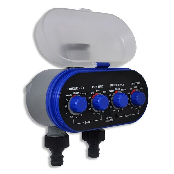 Záhradný elektronický automatický časovač zavlažovania, dva výstupy