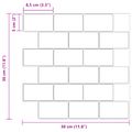 vidaXL Subway dlažba 20 ks Čierna 30 x 30 cm Polyuretán a PET