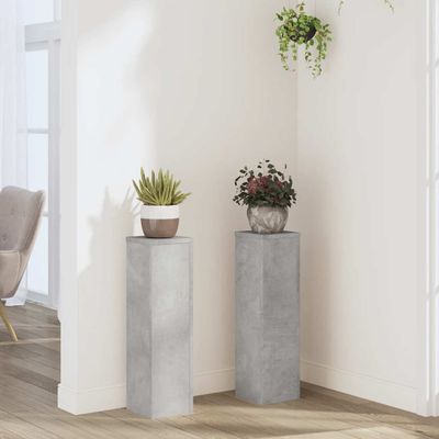 vidaXL Stojany na rastliny 2 ks betónovosivé 15x15x20 cm kompoz. drevo