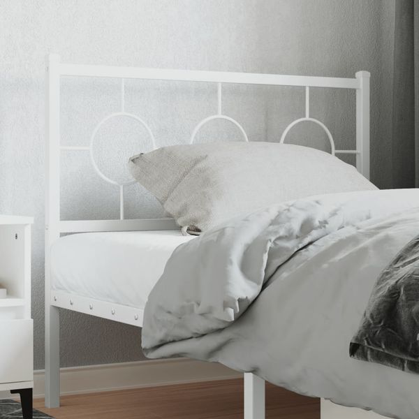 vidaXL Kovové náhradné čelo postele biele 100 cm