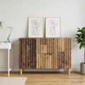 vidaXL Servírovacia skriňa Staré drevo 89 x 34,5 x 60 cm