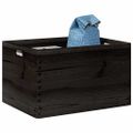 VidaXL Drevená škatuľka s rúčkami čierna 40x30x23 cm masívna borovica