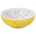 vidaXL Umývadlo na dosku bielo-žlté okrúhle Φ41x14 cm keramické