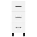 vidaXL Komoda biela 34,5x34x90 cm spracované drevo