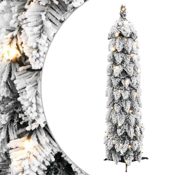 vidaXL Umelý osvetlený vianočný stromček s 30 LED a snehom 60 cm