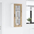 vidaXL Nástenný sklenený kabinet PORTO Remeselný dub 40 x 31 x 100 cm
