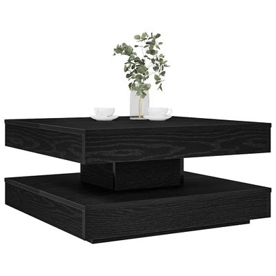 VidaXL Konferenčný stolík otočný o 360 stupňov čierny 70x70x34,5 cm
