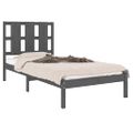 vidaXL Posteľný rám, sivý drevený masív 75x190 cm malé jednolôžko