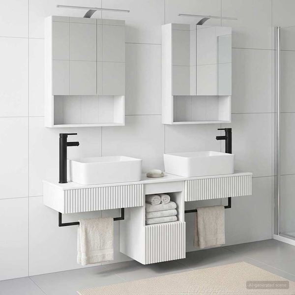 vidaXL Set kabinetov do kúpeľne 5 pcs Biela 50 x 14,5 x 70 cm
