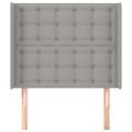 vidaXL Čelo postele so záhybmi bledosivé 83x16x118/128 cm látka