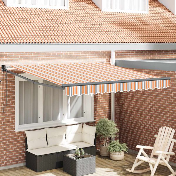 vidaXL Sklopná markíza Viacfarebný 350 x 250 cm Polyester a kov