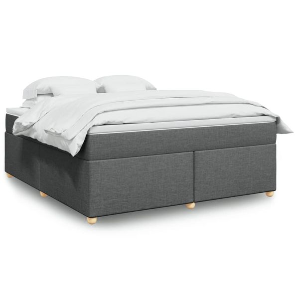 vidaXL Boxspring posteľ s matracom tmavosivá 180x200 cm látka