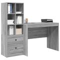 vidaXL Stôl Sivý Sonoma 145.5 x 50 x 127 cm 2 ks