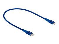 Kábel Lightning - USB-C s pínmi (samec) do Lightning s pínmi (samec) - 50 cm - modrá