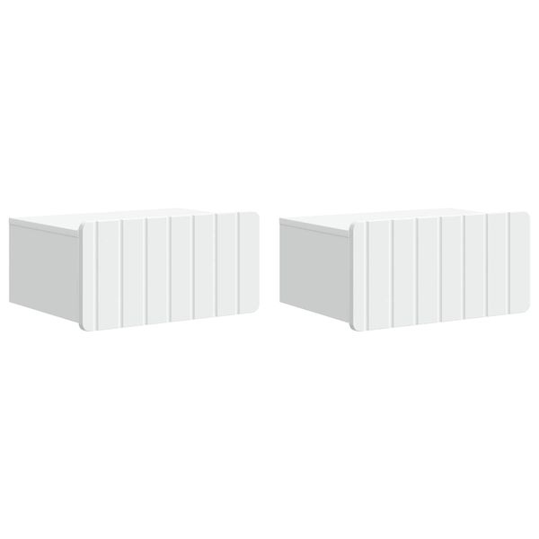 vidaXL Nástenná nočná skrinka Nástenný 2 pcs Biela 49 x 34,5 x 24 cm
