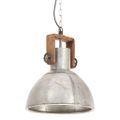 vidaXL Industriálna závesná lampa 25 W strieborná 30 cm okrúhla E27
