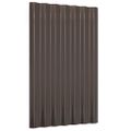 vidaXL Strešné panely 36 ks pozinkovaná oceľ hnedé 60x36 cm