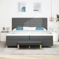 vidaXL Posteľ s pružinovým rámom Tmavo šedá 200 x 200 cm látka