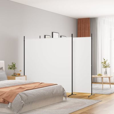 vidaXL 3-panelový paraván biely 525x180 cm látkový