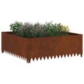 vidaXL Obrubník trávnika 4 ks 100 x 100 x 35 cm Oceľ Hrdzavý