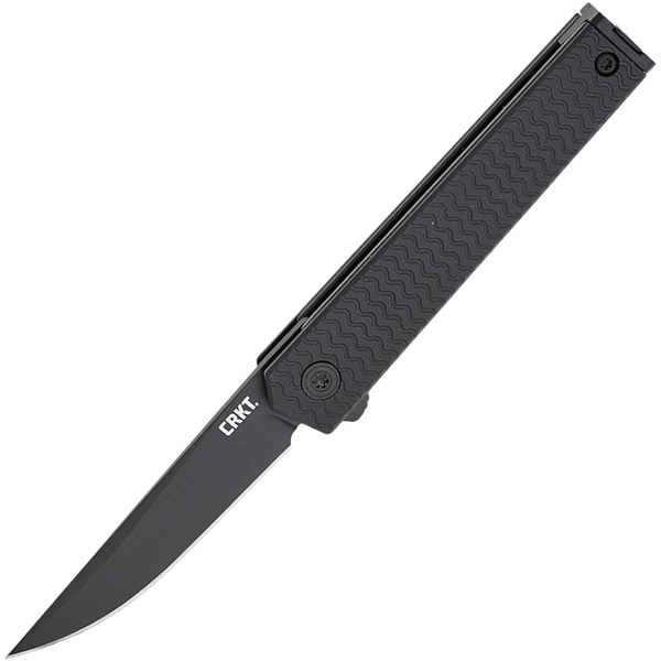 CRKT CR-7081D2K CEO Microflipper Black Drop Point vreckový nôž 6 cm, celočierna, hliník