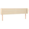 vidaXL Čelo postele so záhybmi krémový 203x23x78/88 cm látka