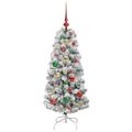 vidaXL Umelý Sklápací Vianočný Stromček 150 LED Zelená a biela 120 cm