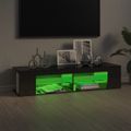 vidaXL TV skrinka s LED svetlami lesklá sivá 135x39x30 cm