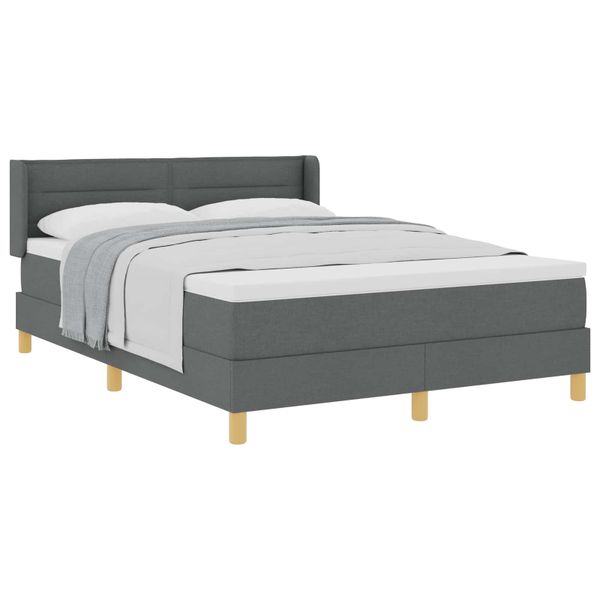 vidaXL Posteľ s pružinovým rámom Tmavo šedá 200 x 160 cm látka