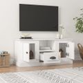 vidaXL TV skrinka lesklá biela 100x35,5x45 cm kompozitné drevo