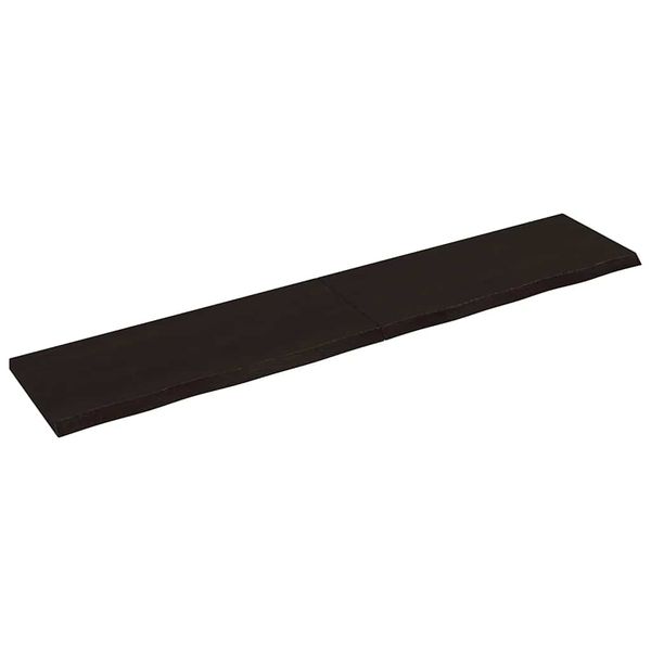 vidaXL Stolová doska tmavohnedá 200x40x(2-4) cm ošetrený dubový masív