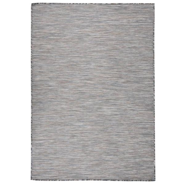 vidaXL Vonkajší koberec s plochým tkaním 160x230 cm hnedý a modrý