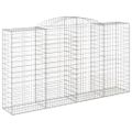 vidaXL Oblúkové gabiónové koše 17 ks 300x50x160/180cm pozink. železo
