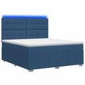vidaXL LED boxspring posteľ s matracom Modrá 160 x 200 cm Látka