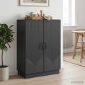 vidaXL Servírovacia skriňa Čierna 66 x 34,5 x 87 cm Kompozitné drevo