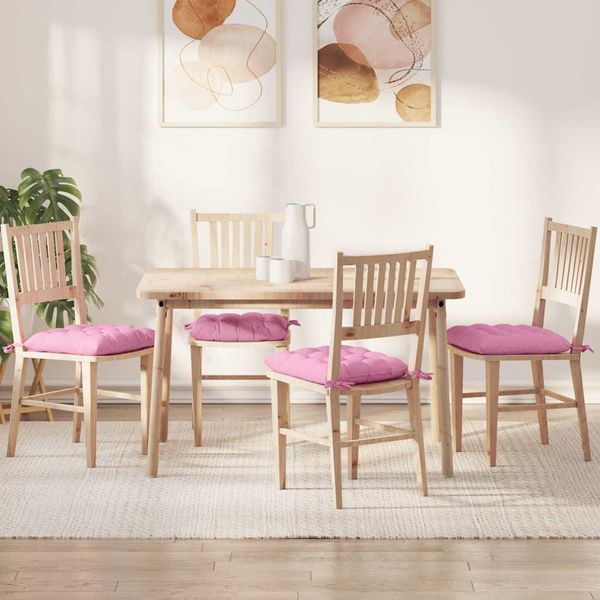 vidaXL Vankúše na sedenie 4 pcs Ružová 40 x 40 x 6 cm látka