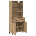 vidaXL Highboard Remeselný dub 69,5 x 34 x 180 cm Kompozitné drevo