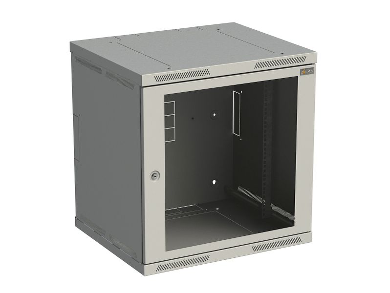 Rozvádzač nástenný SENSA 12U 500 mm, dvere sklo, RAL 7035, SENSA-12U-65-11-G