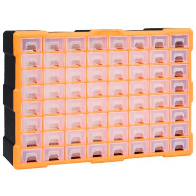 vidaXL Organizér so 64 zásuvkami 52x16x37,5 cm
