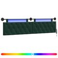 vidaXL Závesné čelo postele S LED svetlom Tmavozelená Zamat
