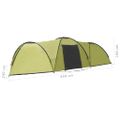 vidaXL Kempingový iglu stan 650x240x190 cm pre 8 osôb, zelený