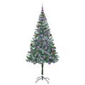 vidaXL Umelý vianočný stromček s 300 LED-i Zelená 180 cm PVC a oceľ