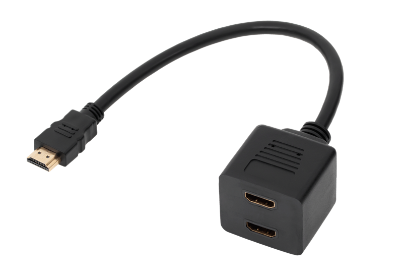 HDMI rozbočovač Cabletech ZLA0791 2x zásuvka - 1x konektor HDMI na kábli 30cm | ZLA0791