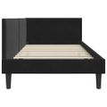 vidaXL Rohový rám postele s čelnou doskou Čierna 90 cm x 190 cm Zamat