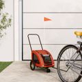 vidaXL Cyklovozík pre zvieratá, oranžovo sivý, oxfordská látka, železo