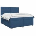 vidaXL Posteľ boxspring s matracom Modrá 200 x 200 cm Látka
