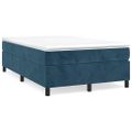 vidaXL Posteľný rám s boxspringom tmavomodrý 120x200 cm zamat